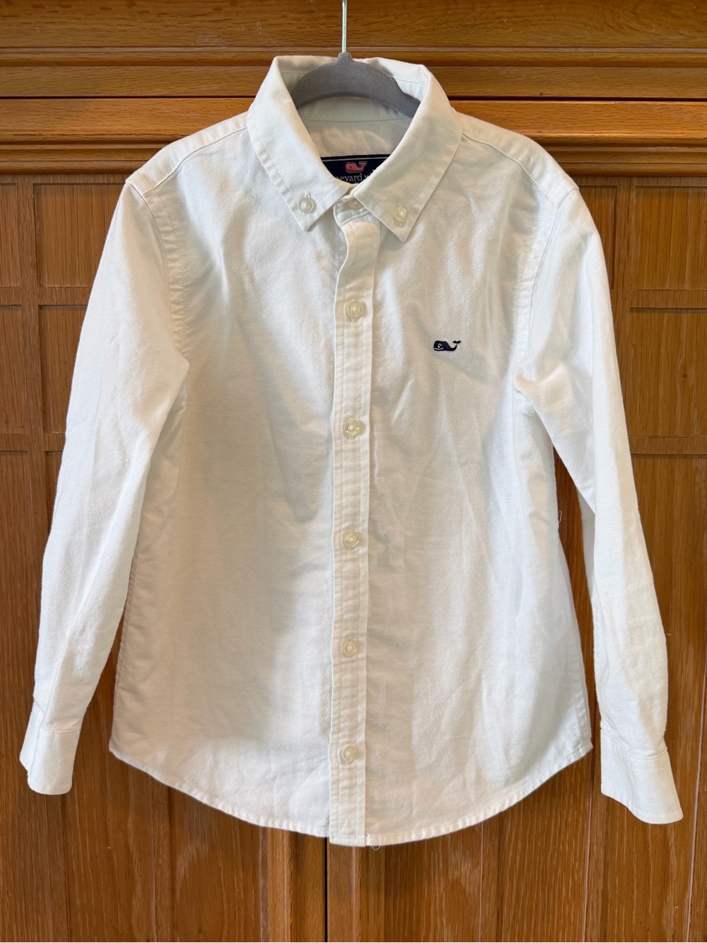 Worn Once! Vineyard Vines Boys White Button-Down Oxford Shirt Sz 5